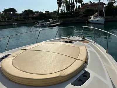 Deck of Giovi II, a Mano Marine 35 HT motor yacht at Tonnarella, Italy