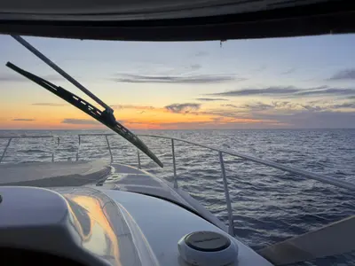 Cockpit of Giovi II, a Mano Marine 35 HT motor yacht at Tonnarella, Italy