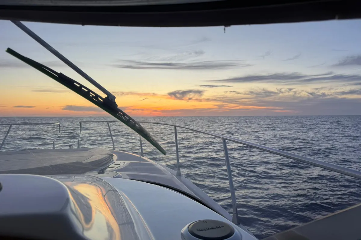 Cockpit of Giovi II, a Mano Marine 35 HT motor yacht at Tonnarella, Italy