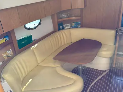 Salon of Giovi II, a Mano Marine 35 HT motor yacht at Tonnarella, Italy