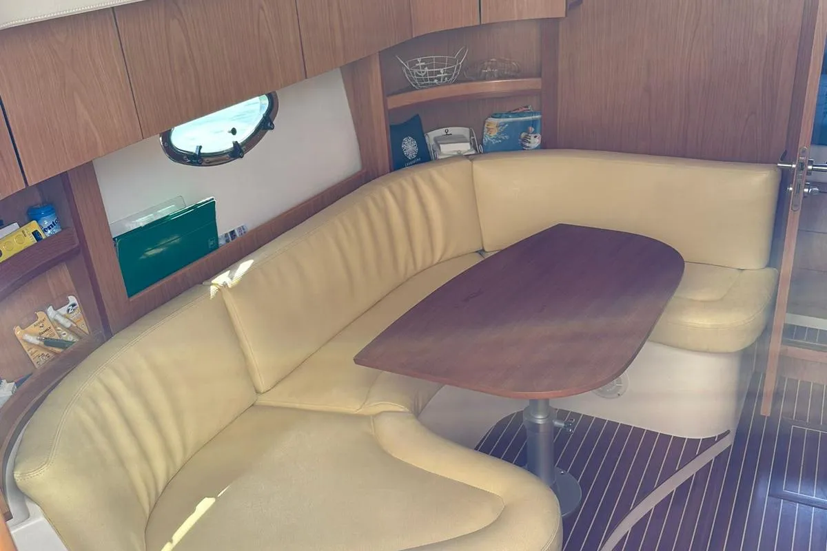 Salon of Giovi II, a Mano Marine 35 HT motor yacht at Tonnarella, Italy