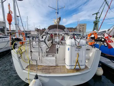 Deck of Yachting, a Delphia 47 sailboat at Gdańsk, Poland