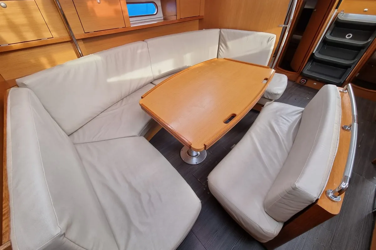 Salon of Yachting, a Delphia 47 sailboat at Gdańsk, Poland