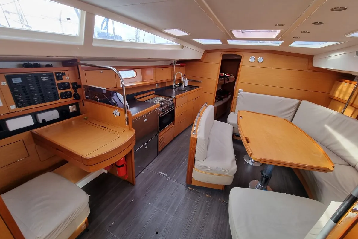 Salon of Yachting, a Delphia 47 sailboat at Gdańsk, Poland