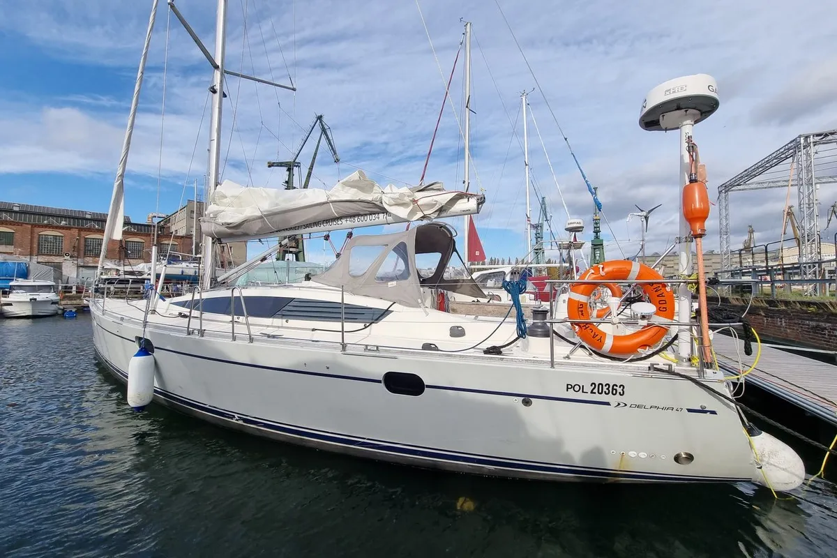 Exterior view of Yachting, a Delphia 47 sailboat at Gdańsk, Poland