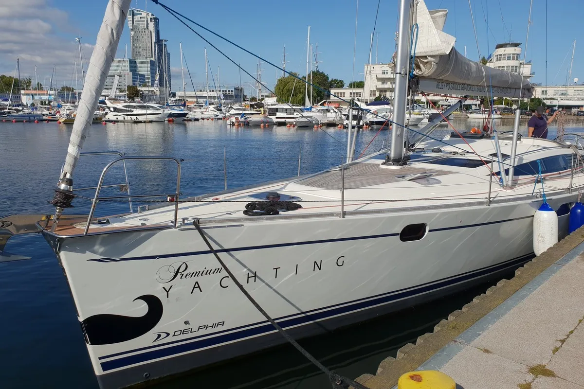 Exterior view of Yachting, a Delphia 47 sailboat at Gdańsk, Poland