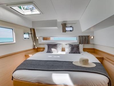Cabin on Tato, a Lagoon 42 catamaran at La Spezia, Italy
