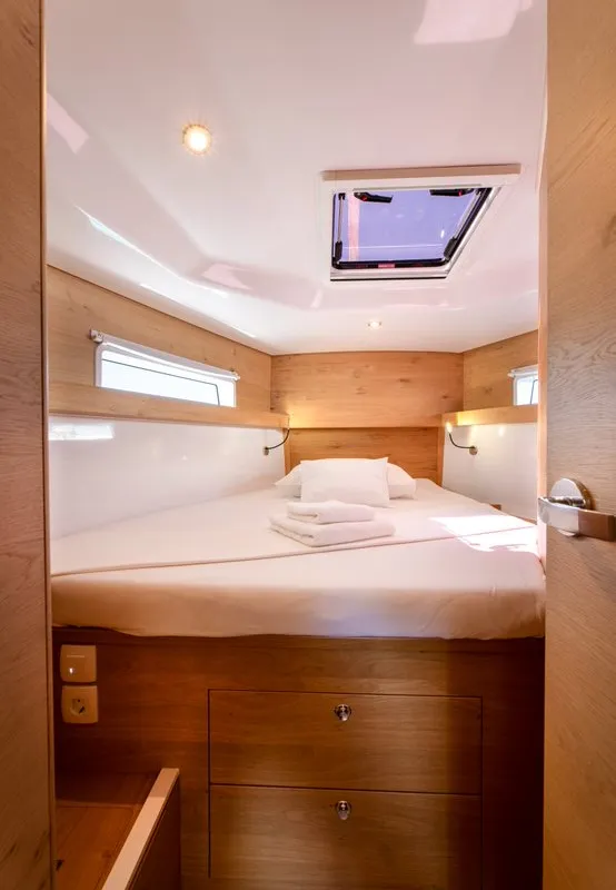 Cabin on Seabee Alpha, a Elan Impression 45 sailboat at Split, Croatia