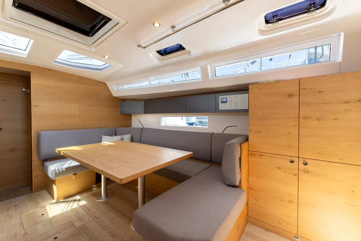 Salon of Seabee Alpha, a Elan Impression 45 sailboat at Split, Croatia