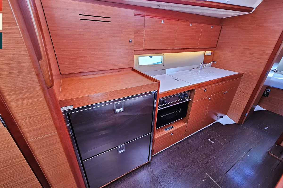 Galley of Sara, a Dufour 390 GL sailboat at Grad Kaštela, Croatia