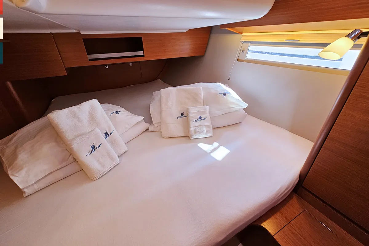 Cabin on Sara, a Dufour 390 GL sailboat at Grad Kaštela, Croatia