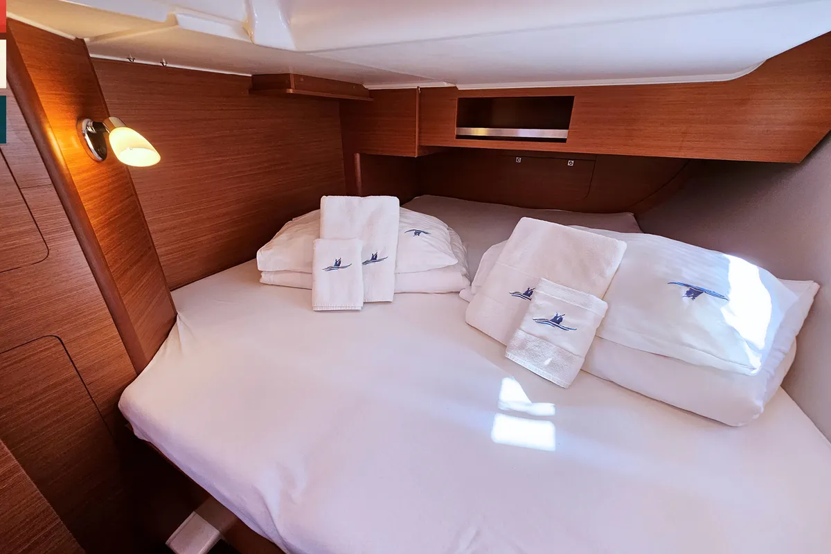 Cabin on Sara, a Dufour 390 GL sailboat at Grad Kaštela, Croatia