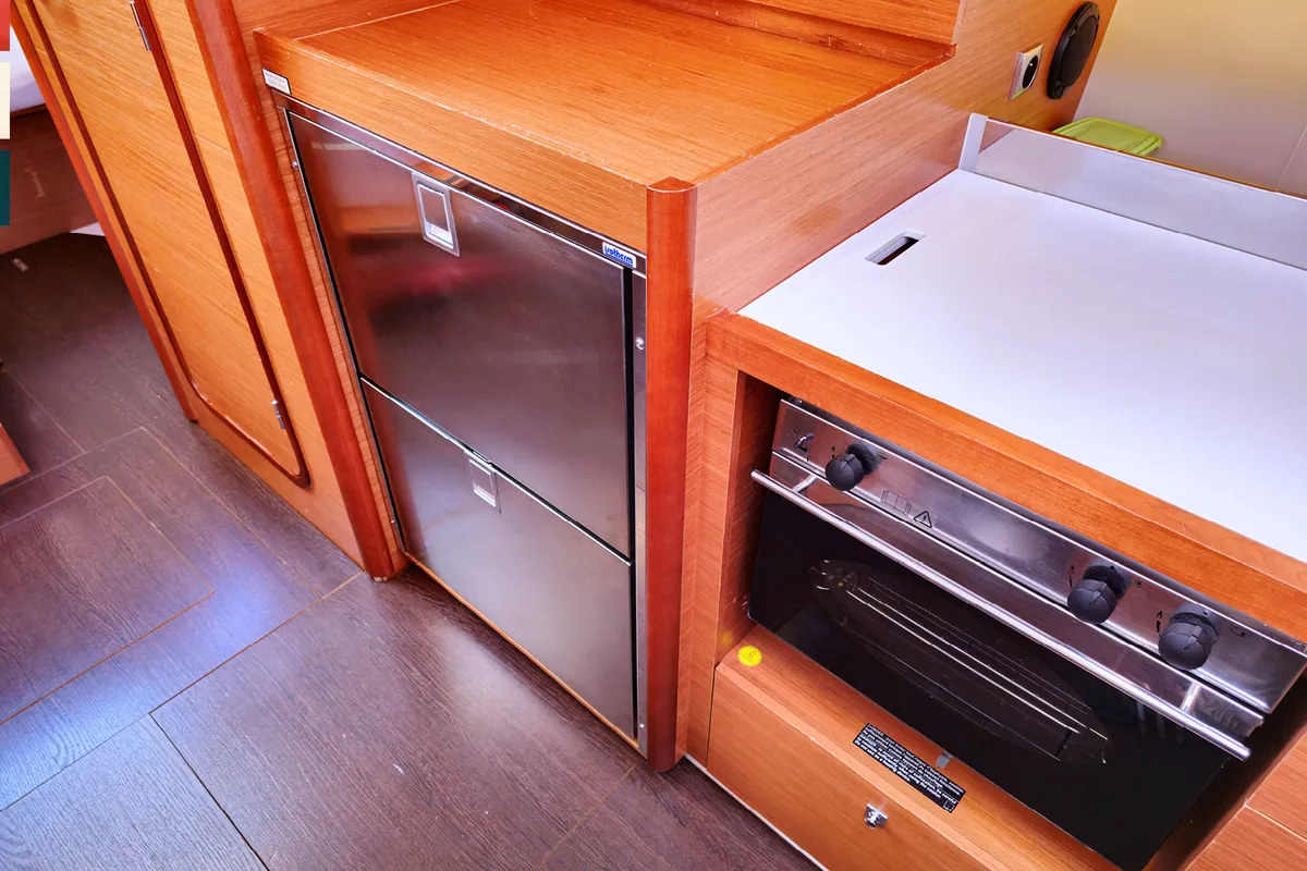 Galley of Sara, a Dufour 390 GL sailboat at Grad Kaštela, Croatia