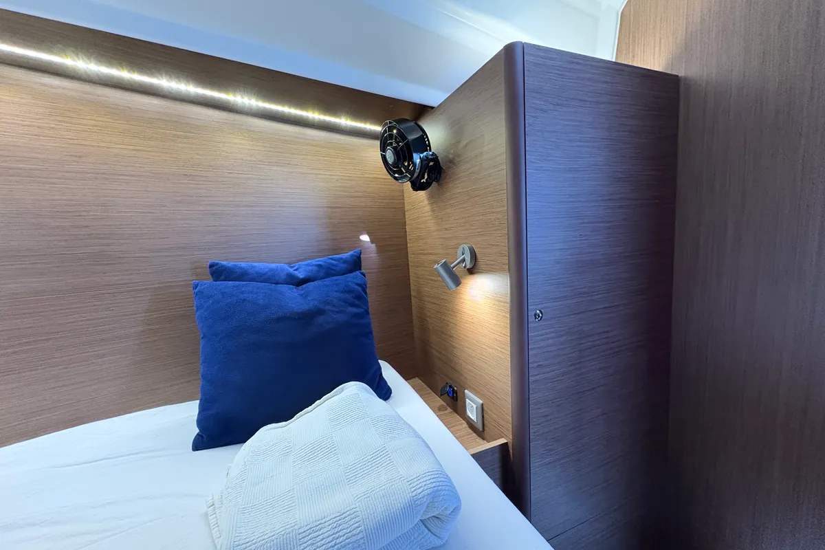 Cabin on Bestsennyy, a Beneteau Oceanis 40.1 sailboat at Fethiye, Turkey