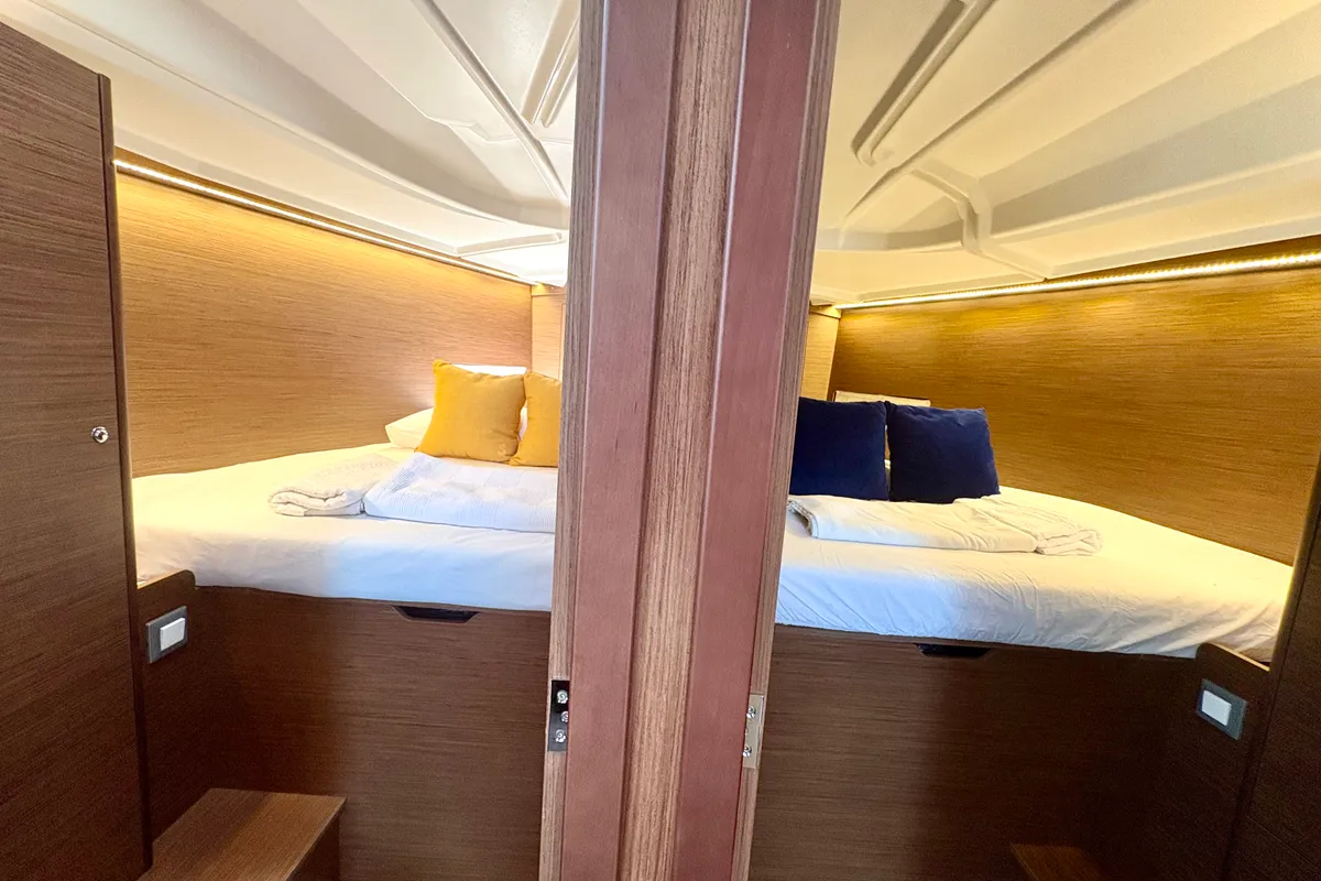 Cabin on Bestsennyy, a Beneteau Oceanis 40.1 sailboat at Fethiye, Turkey