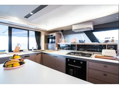 Galley of Isaé, a Fountaine Pajot Samana 59 catamaran at Cogolin, France