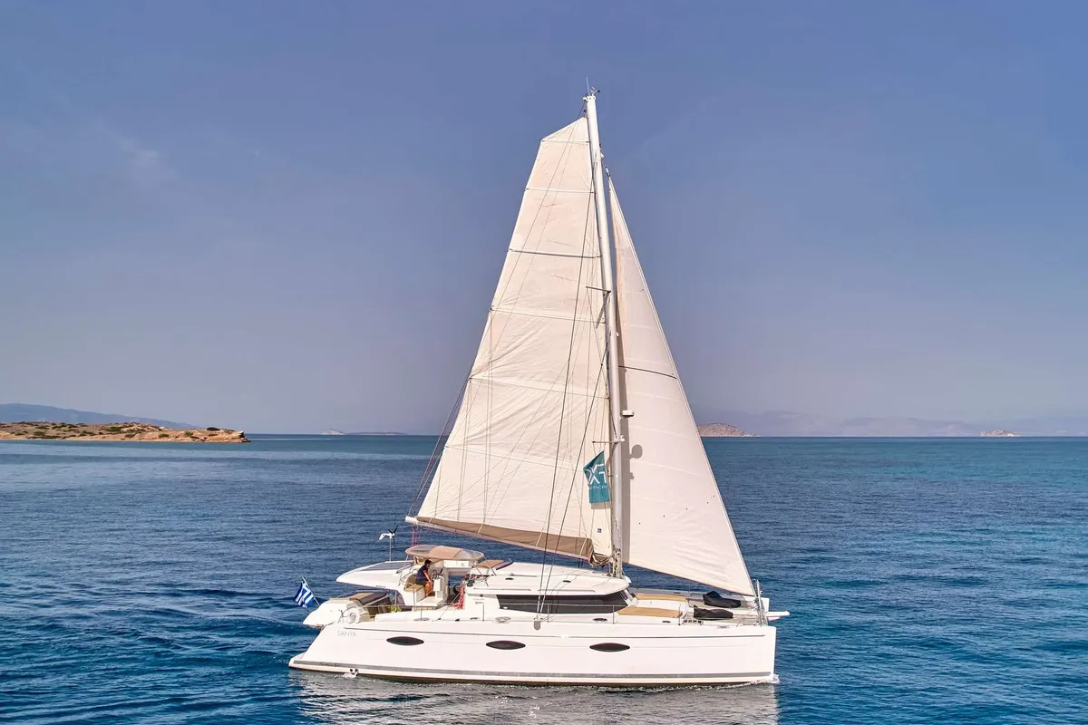 High Five, a Fountaine Pajot Sanya 57 sailboat at Municipal Unit of Nea Peramos, Greece