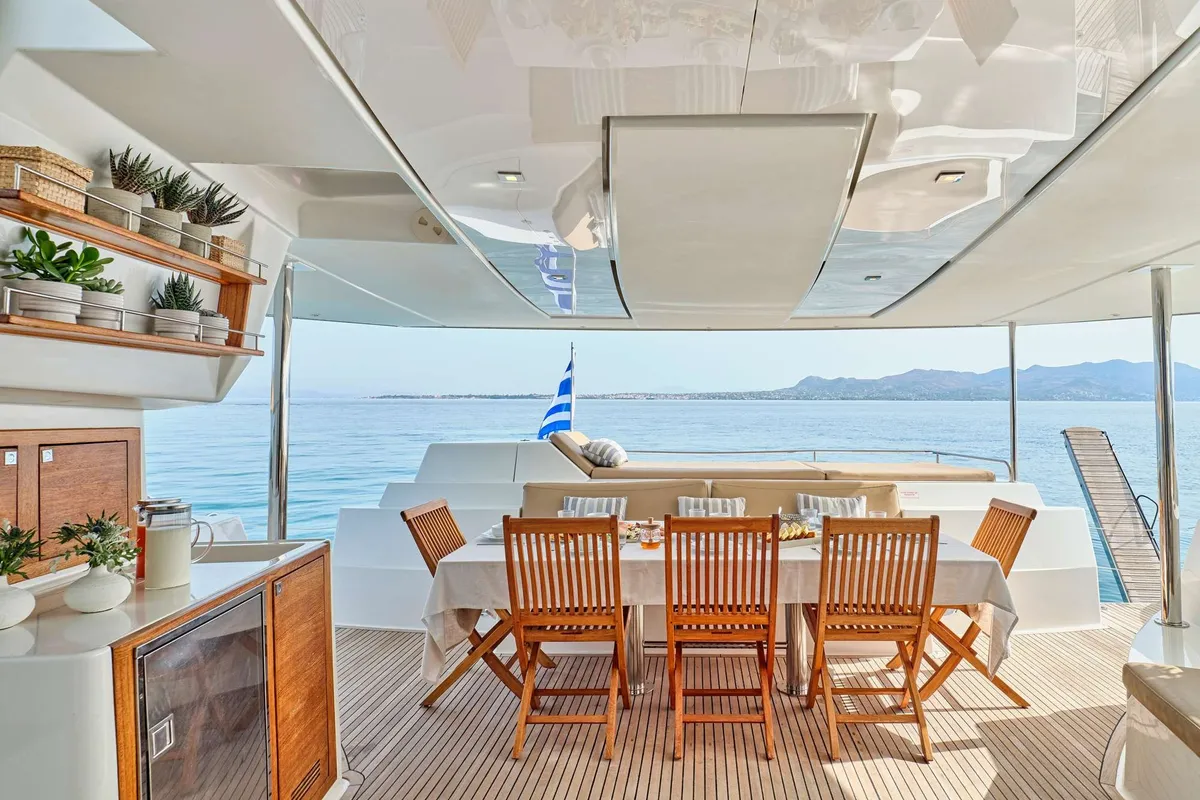 High Five, a Fountaine Pajot Sanya 57 sailboat at Municipal Unit of Nea Peramos, Greece