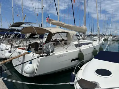 Mojito Sunrise, a Dufour 430 GL sailboat at Izola, Slovenia