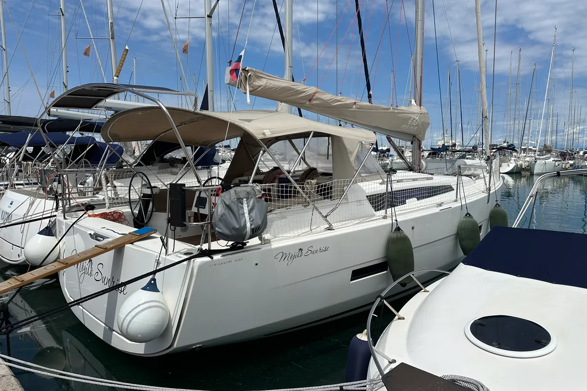 Mojito Sunrise, a Dufour 430 GL sailboat at Izola, Slovenia