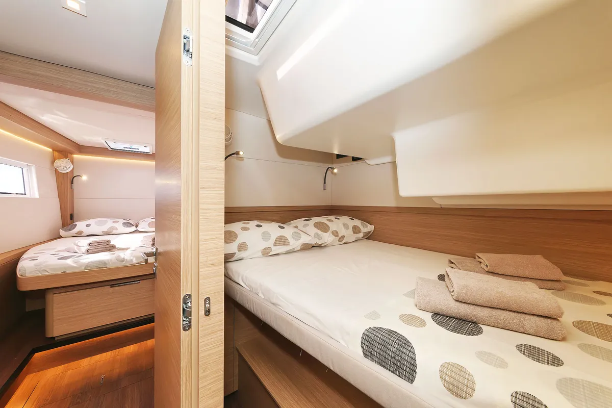 Cabin on Maestro, a Lagoon 51 catamaran at Seget Donji, Croatia