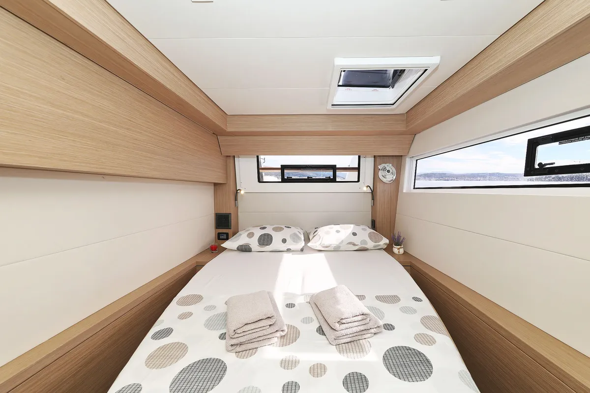 Cabin on Maestro, a Lagoon 51 catamaran at Seget Donji, Croatia