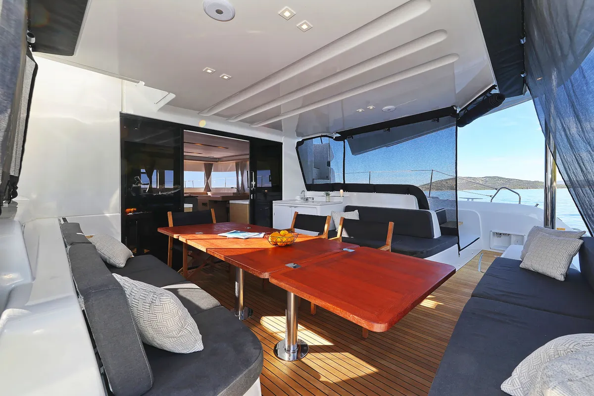 Salon of Maestro, a Lagoon 51 catamaran at Seget Donji, Croatia