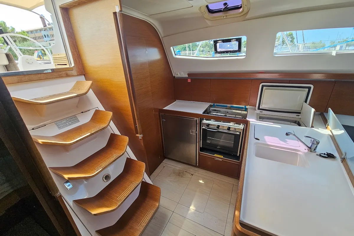 Galley of Beauty AS, a Elan Impression 444 sailboat at Izola / Isola, Slovenia