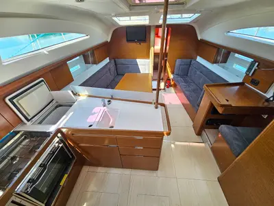 Galley of Beauty AS, a Elan Impression 444 sailboat at Izola / Isola, Slovenia