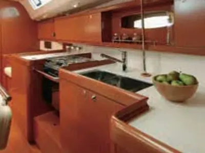 Galley of Optimus, a Beneteau Oceanis 43 sailboat at Nieuwpoort, Belgium