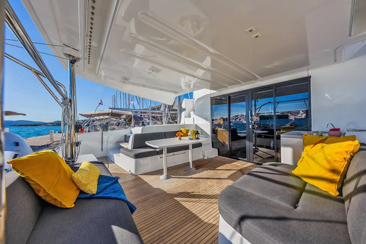 Deck of Summer Star, a Lagoon 50 catamaran at Split, Croatia