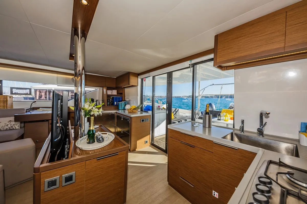 Galley of Summer Star, a Lagoon 50 catamaran at Split, Croatia