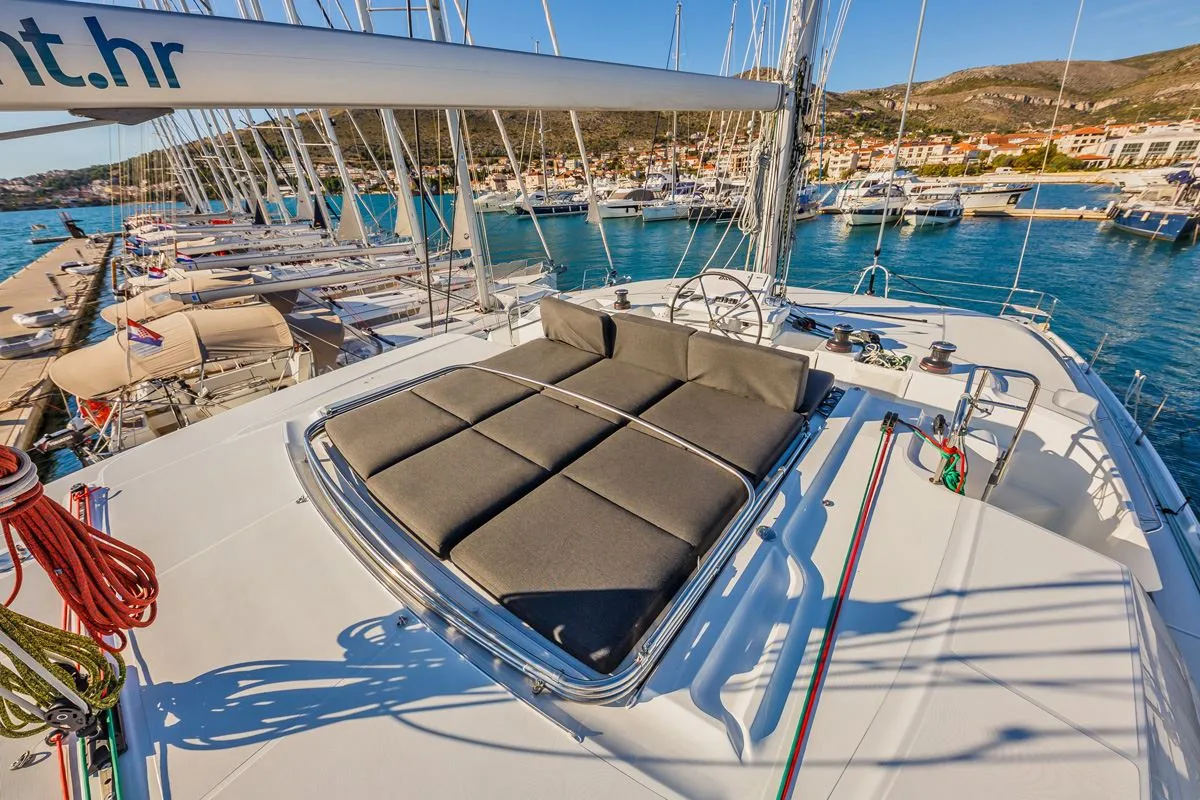 Deck of Summer Star, a Lagoon 50 catamaran at Split, Croatia