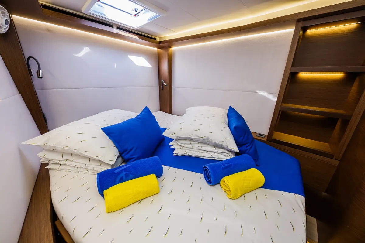 Cabin on Summer Star, a Lagoon 50 catamaran at Split, Croatia