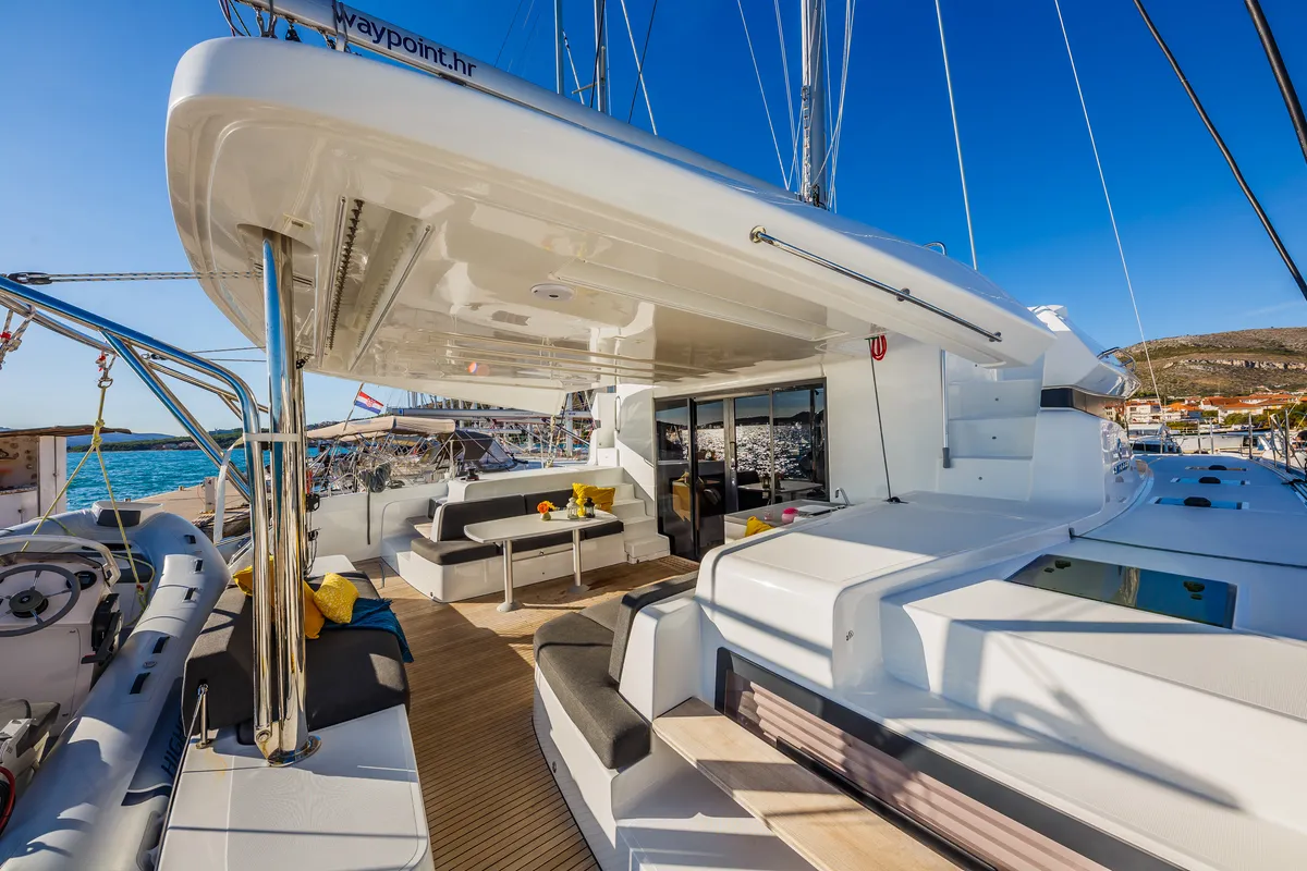 Deck of Summer Star, a Lagoon 50 catamaran at Split, Croatia