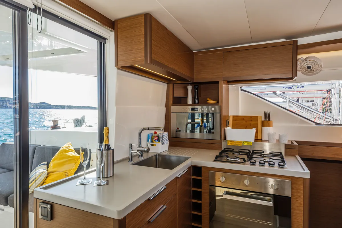 Galley of Summer Star, a Lagoon 50 catamaran at Split, Croatia