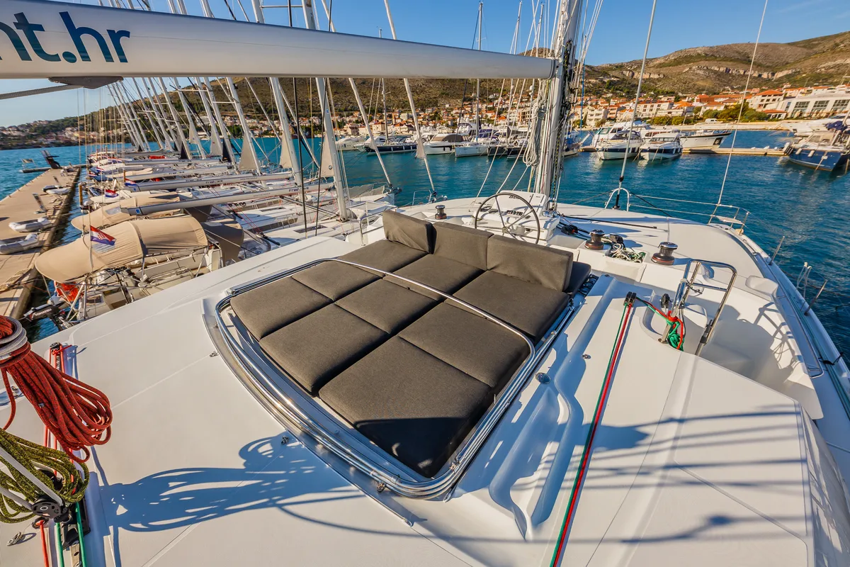 Deck of Summer Star, a Lagoon 50 catamaran at Split, Croatia