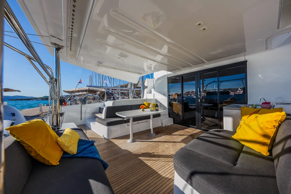 Deck of Summer Star, a Lagoon 50 catamaran at Split, Croatia