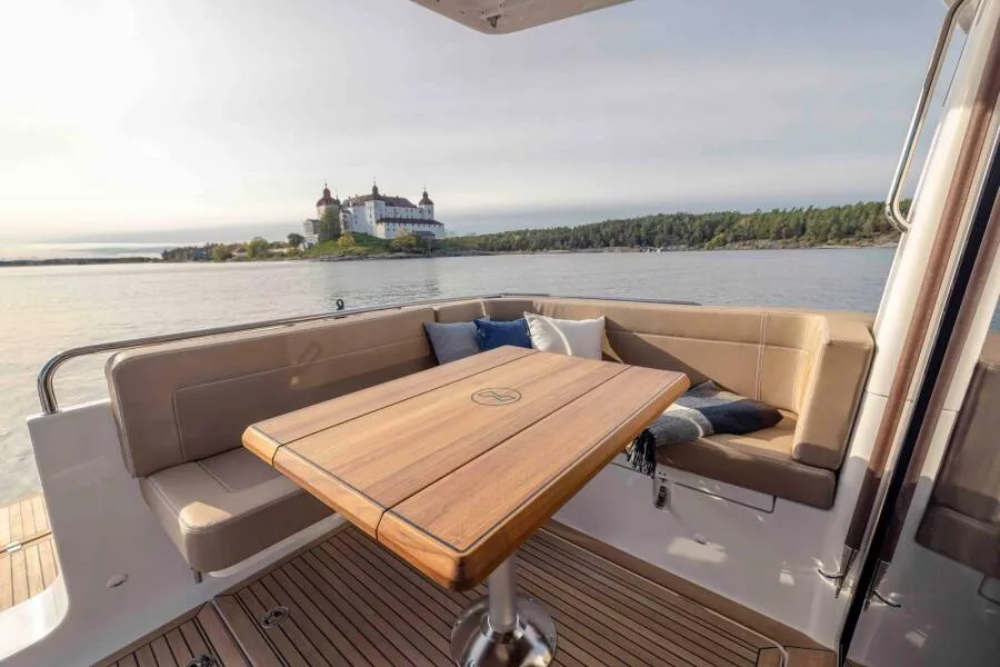 Cabin on Fourlux, a Nimbus 365 Coupe motorboat at Općina Sukošan, Croatia