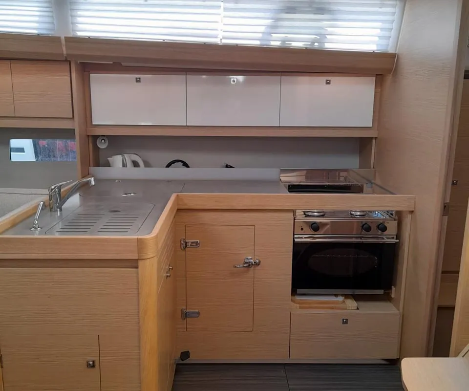 Galley of Altair, a Dufour 412 sailboat at Murter, Croatia