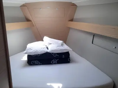Cabin on Altair, a Dufour 412 sailboat at Murter, Croatia