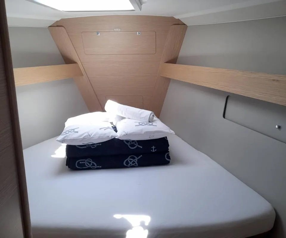 Cabin on Altair, a Dufour 412 sailboat at Murter, Croatia