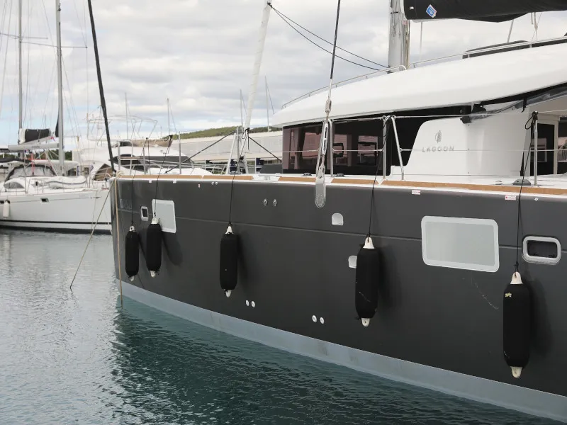 Exterior view of OASIS, a Lagoon 450 catamaran at Općina Sukošan, Croatia