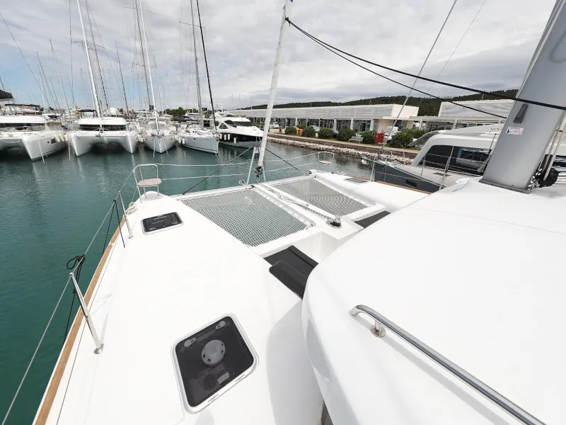 Deck of OASIS, a Lagoon 450 catamaran at Općina Sukošan, Croatia
