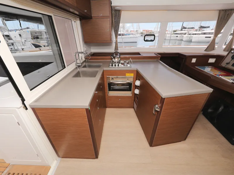 Galley of OASIS, a Lagoon 450 catamaran at Općina Sukošan, Croatia