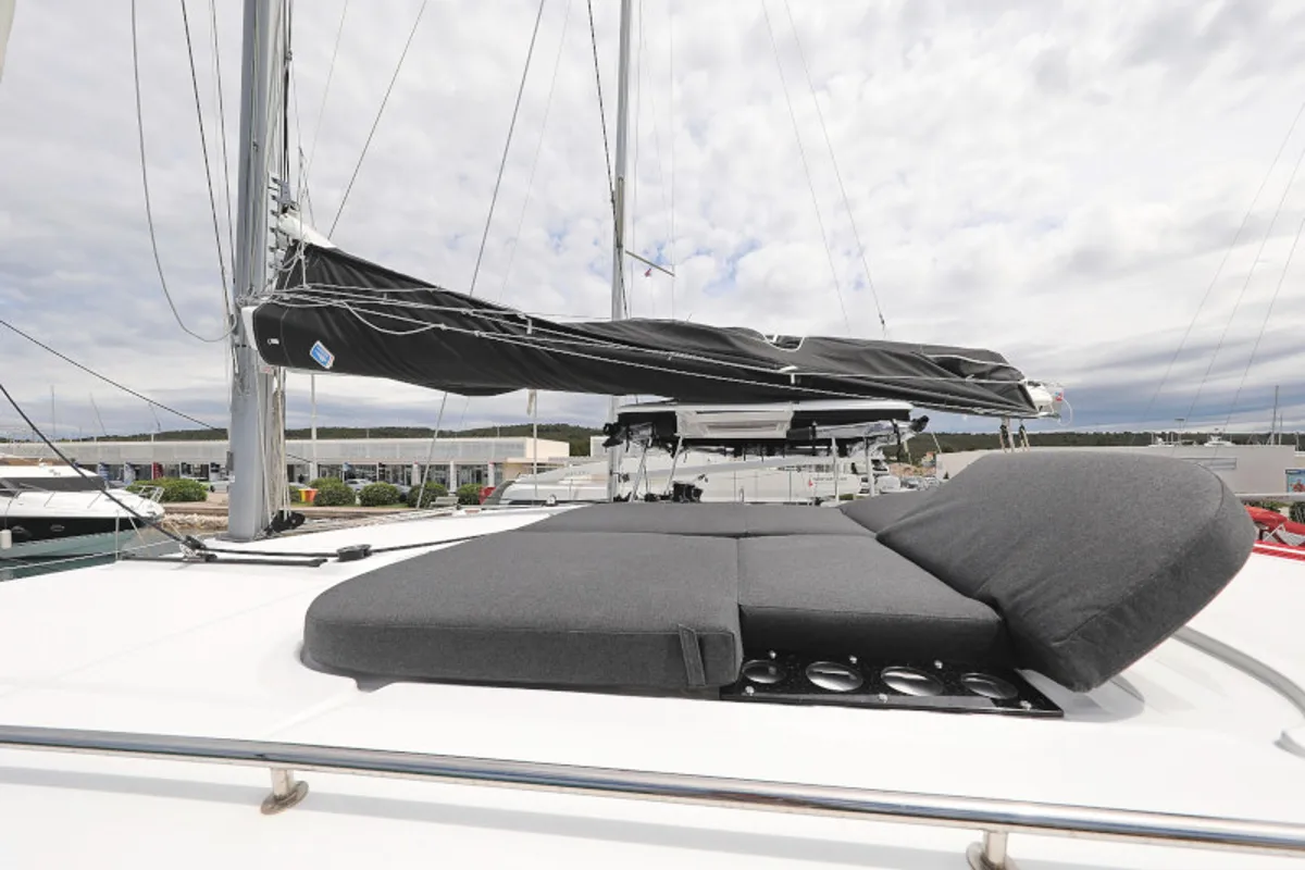 Deck of OASIS, a Lagoon 450 catamaran at Općina Sukošan, Croatia