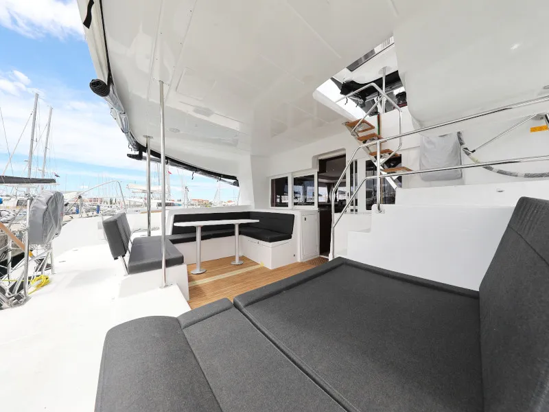 Deck of OASIS, a Lagoon 450 catamaran at Općina Sukošan, Croatia