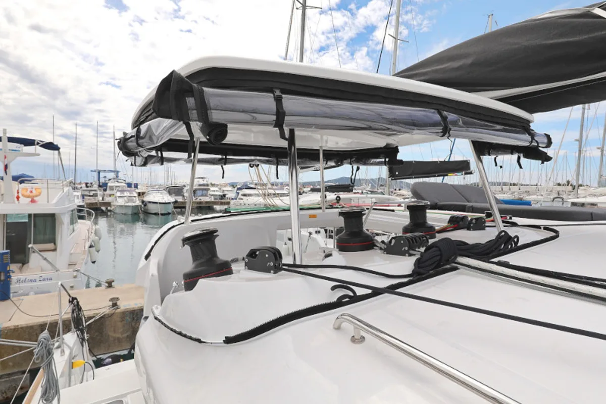 Cockpit of OASIS, a Lagoon 450 catamaran at Općina Sukošan, Croatia