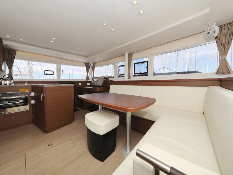 Salon of OASIS, a Lagoon 450 catamaran at Općina Sukošan, Croatia