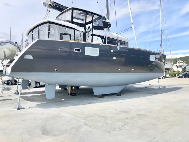 Exterior view of OASIS, a Lagoon 450 catamaran at Općina Sukošan, Croatia